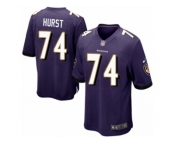 Men Nike Baltimore Ravens #74 James Hurst Game Purple Team Color NFL Jersey