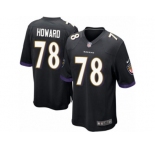 Men Nike Baltimore Ravens #78 Austin Howard Game Black Alternate NFL Jersey