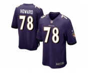 Men Nike Baltimore Ravens #78 Austin Howard Game Purple Team Color NFL Jersey