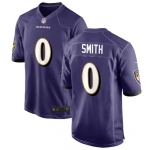 Men's Baltimore Ravens #0 Smith Game Purple Football Jersey