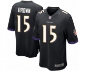 Men's Baltimore Ravens #15 Marquise Brown Game Black Alternate Football Jersey