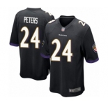 Men's Baltimore Ravens #24 Marcus Peters Game Black Alternate Football Jersey