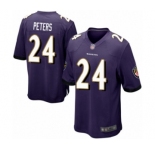 Men's Baltimore Ravens #24 Marcus Peters Game Purple Team Color Football Jersey