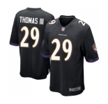 Men's Baltimore Ravens #29 Earl Thomas III Game Black Alternate Football Jersey