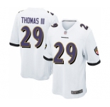 Men's Baltimore Ravens #29 Earl Thomas III Game White Football Jersey