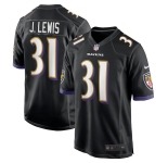 Men's Baltimore Ravens #31 Lewis Game Black New Football Jersey