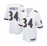 Men's Baltimore Ravens #34 Anthony Averett Game White Football Jersey