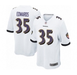 Men's Baltimore Ravens #35 Gus Edwards Game White Football Jersey