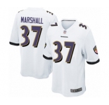 Men's Baltimore Ravens #37 Iman Marshall Game White Football Jersey
