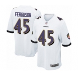 Men's Baltimore Ravens #45 Jaylon Ferguson Game White Football Jersey
