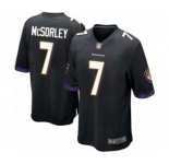 Men's Baltimore Ravens #7 Trace McSorley Game Black Alternate Football Jersey