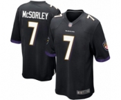Men's Baltimore Ravens #7 Trace McSorley Game Black Alternate Football Jersey