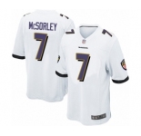 Men's Baltimore Ravens #7 Trace McSorley Game White Football Jersey