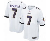 Men's Baltimore Ravens #7 Trace McSorley Game White Football Jersey