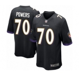 Men's Baltimore Ravens #70 Ben Powers Game Black Alternate Football Jersey