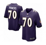 Men's Baltimore Ravens #70 Ben Powers Game Purple Team Color Football Jersey