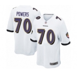 Men's Baltimore Ravens #70 Ben Powers Game White Football Jersey