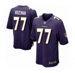 Men's Baltimore Ravens #77 Bradley Bozeman Game Purple Team Color Football Jersey