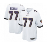Men's Baltimore Ravens #77 Bradley Bozeman Game White Football Jersey