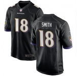 Men's Nike #18 Roquan Smith Black Baltimore Ravens Game Player Jersey