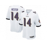 Men's Nike Baltimore Ravens #14 Devin Hester Game White NFL Jersey