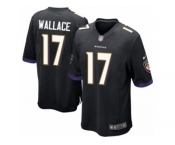 Men's Nike Baltimore Ravens #17 Mike Wallace Game Black Alternate NFL Jersey