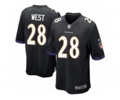 Men's Nike Baltimore Ravens #28 Terrance West Game Black Alternate NFL Jersey
