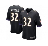 Men's Nike Baltimore Ravens #32 Eric Weddle Game Black Alternate NFL Jersey
