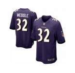 Men's Nike Baltimore Ravens #32 Eric Weddle Game Purple Team Color NFL Jersey