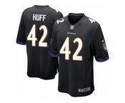 Men's Nike Baltimore Ravens #42 Marqueston Huff Game Black Alternate NFL Jersey