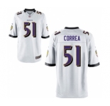 Men's Nike Baltimore Ravens #51 Kamalei Correa Game White NFL Jersey
