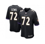 Men's Nike Baltimore Ravens #72 Alex Lewis Game Black Alternate NFL Jersey