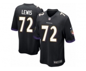 Men's Nike Baltimore Ravens #72 Alex Lewis Game Black Alternate NFL Jersey