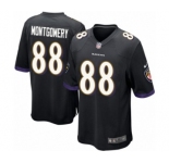 Men's Nike Baltimore Ravens #88 Ty Montgomery Game Black Alternate NFL Jersey