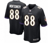 Men's Nike Baltimore Ravens #88 Ty Montgomery Game Black Alternate NFL Jersey