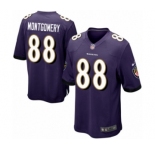 Men's Nike Baltimore Ravens #88 Ty Montgomery Game Purple Team Color NFL Jersey