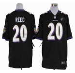 nike nfl jerseys baltimore ravens #20 reed black[game Art Patch]