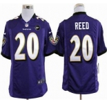 nike nfl jerseys baltimore ravens #20 reed purple[game Art Patch]