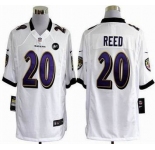 nike nfl jerseys baltimore ravens #20 reed white[game Art Patch]