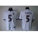 nike nfl jerseys baltimore ravens #5 flacco white[nike limited Art Patch]