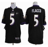 nike nfl jerseys baltimore ravens #5 joe flacco black[game Art Patch]