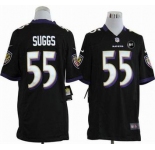 nike nfl jerseys baltimore ravens #55 suggs black[game Art Patch]