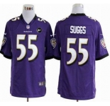 nike nfl jerseys baltimore ravens #55 suggs purple[game Art Patch]