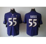 nike nfl jerseys baltimore ravens #55 suggs purple[nike limited Art Patch]
