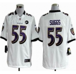 nike nfl jerseys baltimore ravens #55 suggs white[game Art Patch]