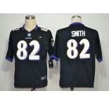 nike nfl jerseys baltimore ravens #82 smith black[game Art Patch]