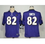 nike nfl jerseys baltimore ravens #82 smith purple[game Art Patch]