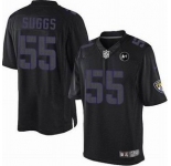 nike nfljerseys baltimore ravens #55 suggs black[nike impact limited Art Patch]