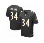 Men Nike Baltimore Ravens #34 Alex Collins Elite Black Alternate NFL Jersey