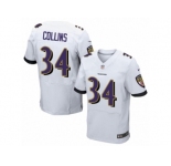 Men Nike Baltimore Ravens #34 Alex Collins Elite White NFL Jersey